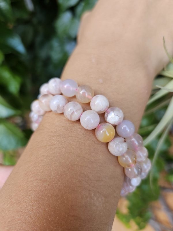 Bracelet Agate fleur de cerisier