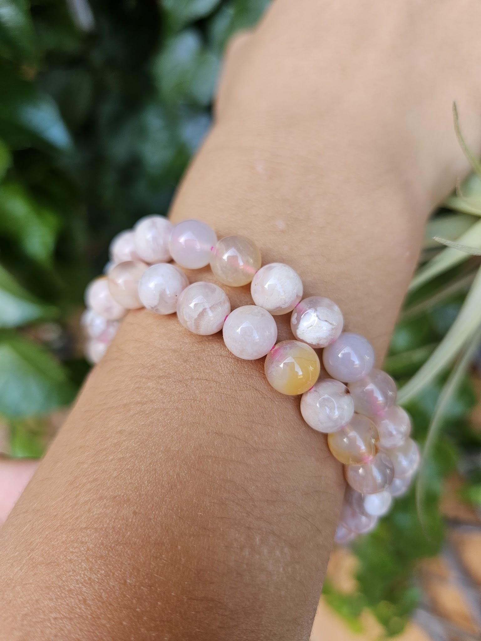 Bracelet Agate fleur de cerisier