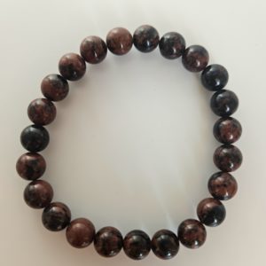 Bracelet obsidienne acajou