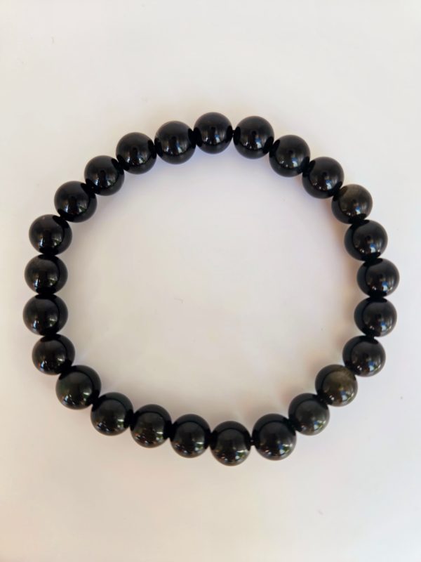 Bracelet Obsidienne dorée